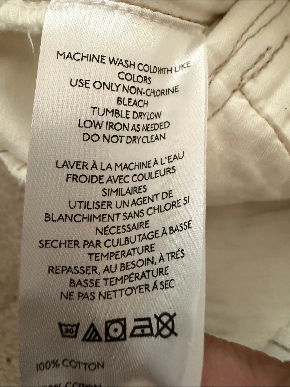 We The Free Lay Down Ankle Wide Leg Chino Pant in Ecru Barrel Leg Cotton Size 6